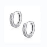 Coverwin Fashion Shiny AAA White Zirconia Hoop Earrings For Men Women Daily Wearable Earrings Unisex Couple Jewelry Gifts