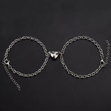 Coverwin 2Pcs Sun Moon Charm Magnet Attraction Stainless steel Bracelets for Couples Men Women Jewelry Wholesale Valentine's Day Gifts