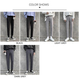 Coverwin Fashion Cropped Pants Men 2024 New Autumn Fit Mid Rise Man Tapered Pants Korean Office Business Overalls Male