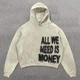 Coverwin High Street letter graphics printed oversized long-sleeved hoodies for women 2024 new hip-hop versatile lazy style couple tops