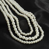 Coverwin Imitation Pearl Necklace For Man Choker Neck Bead Jewelry