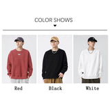 Coverwin Winter New Stamping O Neck Sweatshirts for Men 2024 American Fashion Pullovers Baggy Hip Hop Streetwear Mens Coat