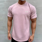 Coverwin Men T-shirt Friendly To Skin Simple Young Style Machine Washable Soft Material Breathable Slim Fit Crew Neck Summer Tops Clothes