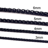 Coverwin 3MM-8MM STAINLESS STEEL TWIST CHAIN NECKLACE FOR MEN Punk Neck Jewelry Accessories Male Thick LONG CHAINS