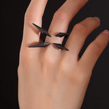 Coverwin Gothic Punk Claw Cosplay Ring Unisex Alloy Opening Adjustable Rings Hip-pop Jewelry Halloween Party Accessories Prop Gift