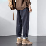 Coverwin 2024 Autumn New Khaki Cargo Pants Men Casual Straight Leg Mid Rise Baggy Cotton Men Pants Japan Style Streetwear