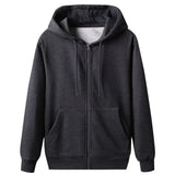 Coverwin Male Clothes Hooded Hoodies Sweatshirt for Men Full Zip Up Solid Black Autumn Aesthetic Simple Free Shipping Low Price One Piece