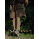 Coverwin Summer Cargo Shorts Men Women Multi-pocket Casual Loose Five-point Pants Retro Solid Color Wide-leg Shorts Unisex Sports Pants