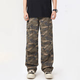 Coverwin  Parachute Cargo Pants Men American 2024 Summer New Fold Camouflage Casual Pants for Man Fashion Streetwear