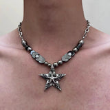 Coverwin Sweet and Cool Butterfly Star Tassel Necklace, Female Unique Design, Spicy Girl Neckchain, Collar Chain