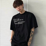 Coverwin Korean street personalized printed graphics short sleeved T-shirt men trendy brand y2k summer small neckline oversized T shirt