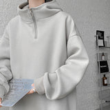 Coverwin Turtleneck Hoodie Zipper Pullovers Streetwear Hip Hop Hooded Sweatshirt Men Clothing Korean Couples Harajuku Coat