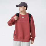 Coverwin Winter New Stamping O Neck Sweatshirts for Men 2024 American Fashion Pullovers Baggy Hip Hop Streetwear Mens Coat