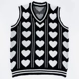 Coverwin Men's Clothing Cute Knit Sweater Male Waistcoat Heart Vest Sleeveless Mode Warm A Street Order High Quality Replica Baggy Heated