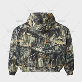 Coverwin High Street Harajuku Camouflage Oversized Sweatshirt American Retro Embroidered Hoodie Men Hip Hop Trendy Brand Street Clothing