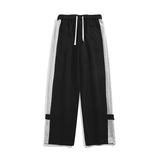 Coverwin Mens Jogger Pants 2024 New Piecing Loose Splits Wide Leg Pants for Male Casual Fashion Mans Clothes