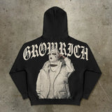 Coverwin Harajuku Letter Print hoodies women graphic y2k top high street oversized hoodie Couples American streetwear goth women clothes