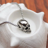 Coverwin Goth Skull Pendant Chain Necklace For Men Jewelry Skeleton Punk Halloween Accessories