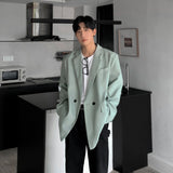 Coverwin Korean-style Blazers Men Leisure Trendy Loose One Button Suit Jackets Male Daily Streetwear All-match Simple Suit-tops 4 Colors