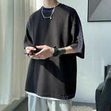 Coverwin Men Summer Quality T Shirts Manual Suture Harajuku Casual Tshirt For Male 2024 New Neutral Oversize Tees Short Sleeve Tops