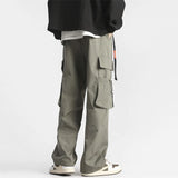 Coverwin  Techwaer Cargo Pants for Men 2024 New Large Pocket Baggy Outdoors Straight Leg Pants Man American Clothes M-5XL