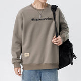 Coverwin 2024 New Embroidery Sweatshirt Men Autumn Winter Long Sleeved O Neck Black Men Pullover Fashion Trend Streetwear