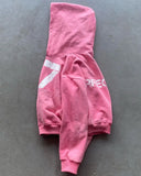 Coverwin Harajuku Pink grunge oversized sweatshirt zip up hoodie Letter print hoodies tracksuit men goth y2k tops New streetwear clothes