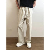 Coverwin Summer Casual Pants Men Retro Straight Pants Men Japanese Streetwear Loose Wide Leg Pants Mens Vintage Trousers M-2XL ﻿