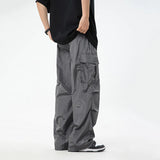 Coverwin Texture Nylon Pants Men 2024 New Slightly Wrinkled Mid Rise Parachute Cargo Pants Man American Hip Hop Clothing