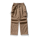 Coverwin 2024 Autumn Cargo Pants Men Baggy Watertight Mid Rise Drawstring Men Parachute Pants Techwaer Tourism Men Pants