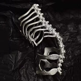 Coverwin Cyberpunk Gothic Spine Bones Skeleton Knuckle Ring Unisex Alloy Rings Adjustable Opening Hip Hop Jewelry Accessories Prop