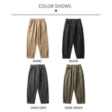 Coverwin 2024 Autumn New Khaki Cargo Pants Men Casual Straight Leg Mid Rise Baggy Cotton Men Pants Japan Style Streetwear