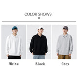 Coverwin Grey Long Sleeve Mens Polo Shirts 2024 New Turn Down Collar Baggy Polo Shirts Male Kpop Golf Office Tracksuit Men