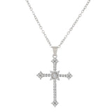 Coverwin New Gothic Heart Zircon Cross Necklace Black Crystal Punk Y2K Heart Cross Chain Pendant Necklace for Woman Daily Wear