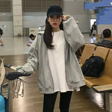 Coverwin Retro Fashion Gothic Skull Bone Print Oversized Hoodie women Y2K Street Hip Hop Versatile Slim Casual Sweater Clothes