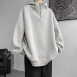 Coverwin Turtleneck Hoodie Zipper Pullovers Streetwear Hip Hop Hooded Sweatshirt Men Clothing Korean Couples Harajuku Coat