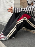 Coverwin Men's Panel Striped Loose Sweatpants