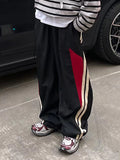 Coverwin Men's Panel Striped Loose Sweatpants