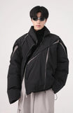 Coverwin Christmas  Y2K Asymmetrical Zipper Puffer Jacket