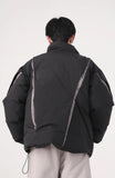 Coverwin Christmas  Y2K Asymmetrical Zipper Puffer Jacket