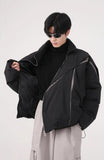 Coverwin Christmas  Y2K Asymmetrical Zipper Puffer Jacket