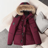 Coverwin 2025 Winter New Men's Solid Color Hooded Windproof and Cold Proof Thick Warm Down Jacket Fashion Casual Cotton Jacket