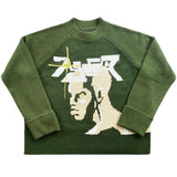 Coverwin New Hip Hop Gothic Portrait Print Pullover Streetwear Knitted Sweater Men Autumn Harajuku Cotton Sweater Men Oversized Sweater