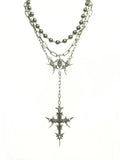 Coverwin Tassel Cross Necklace Cyberpunk Style For Women Men's Jewelry Accessories Party Gifts