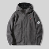 Coverwin Winter New Men's Coat, Cold Resistant, Warm, Thick Fleece, Hooded Zipper, Loose Solid Color Jacket, Daily Casual Outdoor