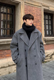 Coverwin Men Winter Outfit Winter High Quality Woolen Trench Coats Men Korean Style Luxury Male Casual Trenchcoat Men's Streetwear Gray/Khaki/Black