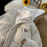 Coverwin Korean style high street Harajuku men and women winter new retro loose casual couple thick corduroy trendy personalized top y2k