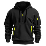 Coverwin Autumn New Fashionable Men's Sports Hoodie Zipper Hoodie Quarter Zipper Outdoor Loose Men's Coat Hoodie