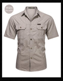 Coverwin New Summer Warrior Shirt Men's Work Clothes Cotton Work Clothes Outdoor Loose Men's Soft Skin Friendly Short Sleeves