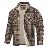 Coverwin 2025 Winter New Fleece Warm Jacket Fashion Collar Checkered Single Breasted Loose Casual Jacket